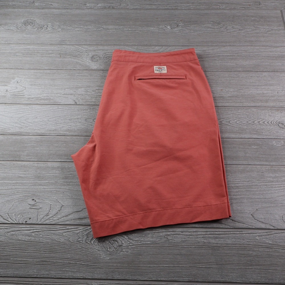 Faherty Shorts Mens 40 Salmon All Day Hybrid Performance Stretch Drawstring